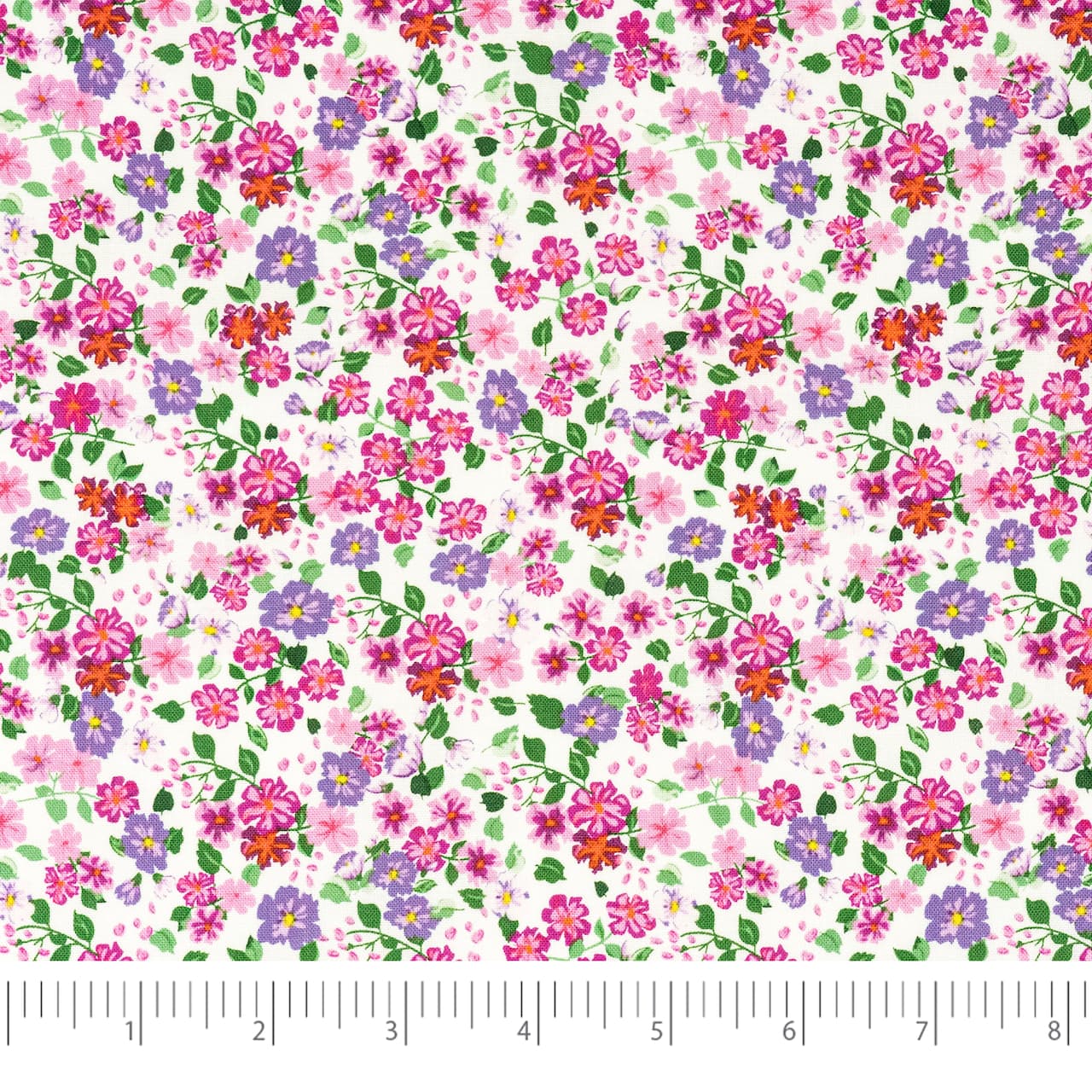 SINGER Packed Pink Flowers Cotton Fabric